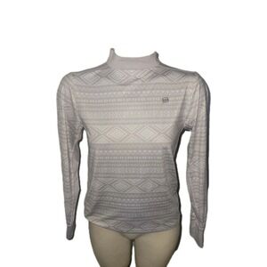 BORN Mock Neck Long Sleeve‎ Top Geometric Pattern Cozy Casual Winter Ski outdoor